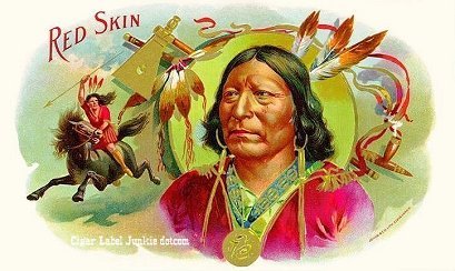 Red Skin cigar box label