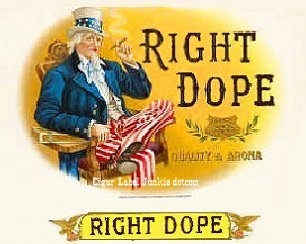Right Dope cigar box label