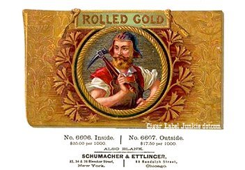 Rolled Gold cigar box label