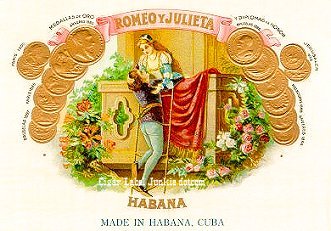 Romeo Y Julieta cigar box label