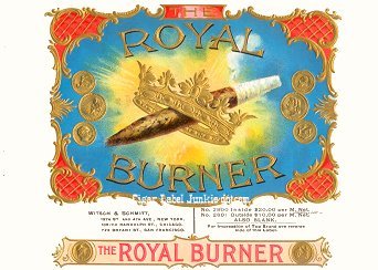 Royal Burner cigar box label