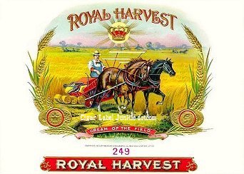 Royal Harvest cigar box label