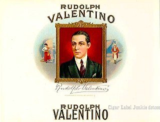 Rudy Valentino cigar box label