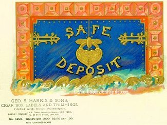 Safe Deposit cigar box label