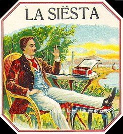 Siesta- cigar box label