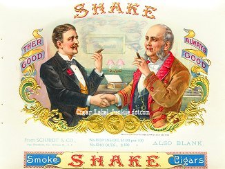 Shake-cigar box label