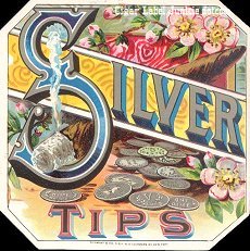 Silver Tips cigar box label