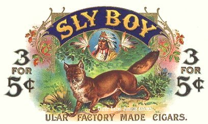 Sly Boy cigar box label
