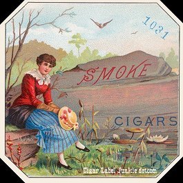 Smoke- cigar box label