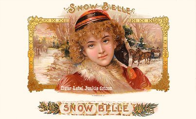 Snow Belle cigar box label