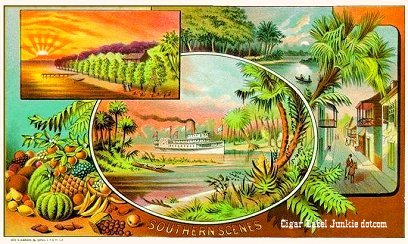 Southern Scenes cigar box label