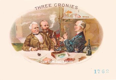 3 Cronies- cigar box label