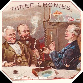 3 cronies- cigar box label