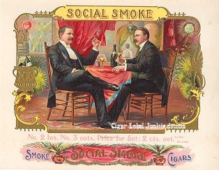 Social Smoke-cigar box label
