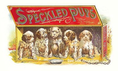 Speckled Pups- cigar box label