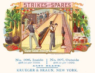 sports - bowling theme cigar label