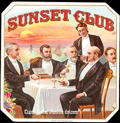 Sunset Club outer cigar label