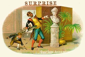 Surprise cigar box label