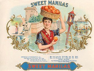 Sweet Manilas cigar box label