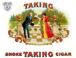Taking-cigar box label
