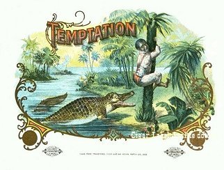 Temptation cigar box label