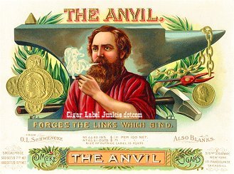 The Anvil cigar box label