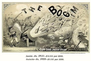 The Boom cigar box label