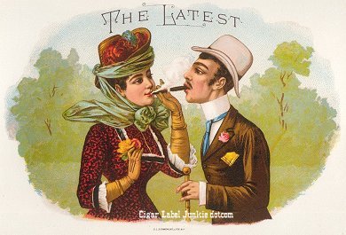 smoking-couples theme cigar label