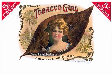 Tobacco Girl cigar box label