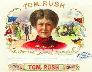 Tom Rush cigar box label