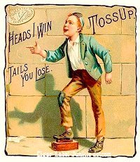 Toss Up cigar box label