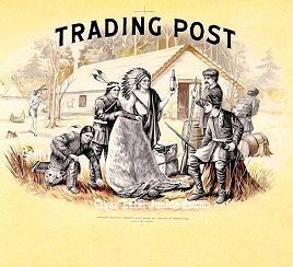 Trading Post cigar box label