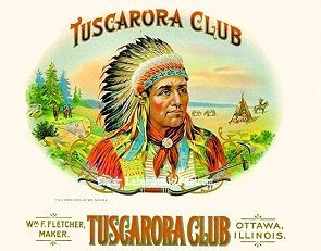 Tuscarora Club cigar box label