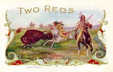 Two Reds cigar box label