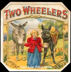 Two Wheelers outer cigar label