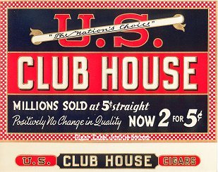 US Club House inner cigar label