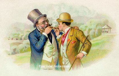 smoking-men theme cigar label