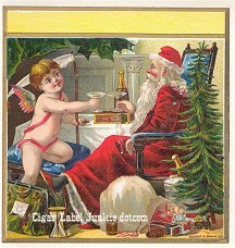 UT Santa-Cherub cigar box label