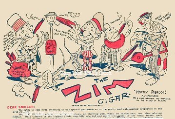 The Zim cigar box label