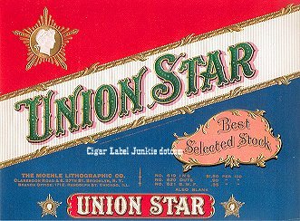 Union Star cigar box label
