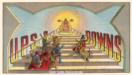 Ups Downs cigar box label