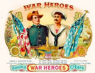 War Heroes cigar box label