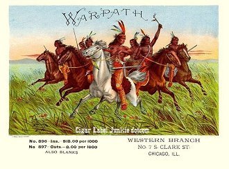 Warpath cigar box label