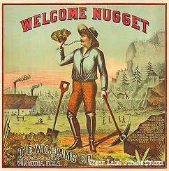 Welcome Nugget cigar box label