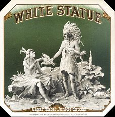 White Statue cigar box label