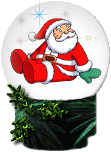 santa in globe