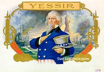 Yes Sir cigar box label