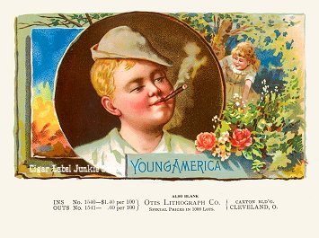Young Am- cigar box label