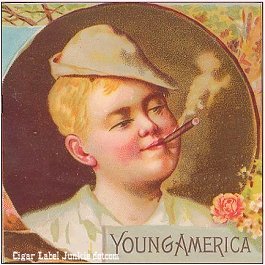 Young Am outer- cigar box label