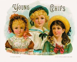 Young Chips cigar box label